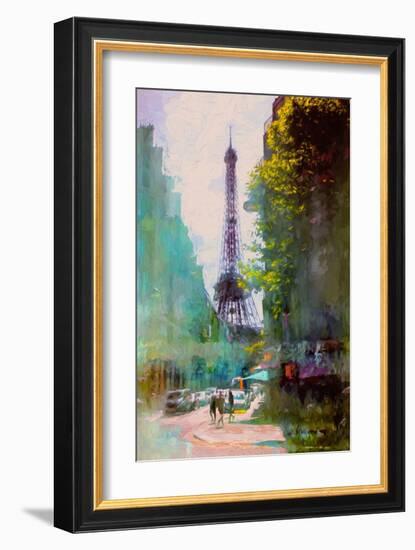 Paris Street-John Rivera-Framed Art Print