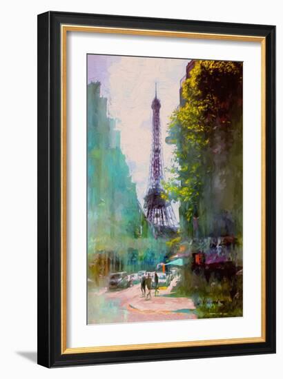 Paris Street-John Rivera-Framed Art Print