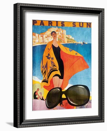 Paris Sun-Jace Grey-Framed Art Print