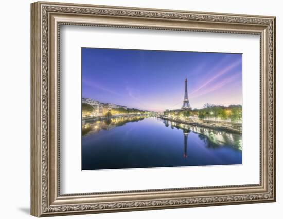 Paris sunrise on the Seine-Philippe Manguin-Framed Photographic Print