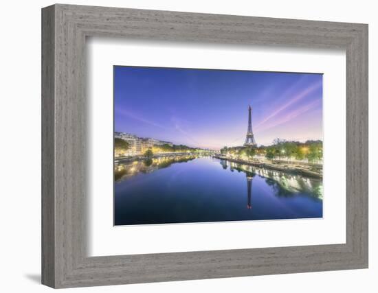 Paris sunrise on the Seine-Philippe Manguin-Framed Photographic Print