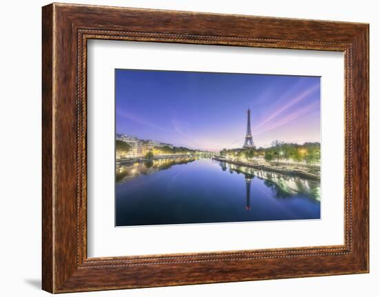 Paris sunrise on the Seine-Philippe Manguin-Framed Photographic Print