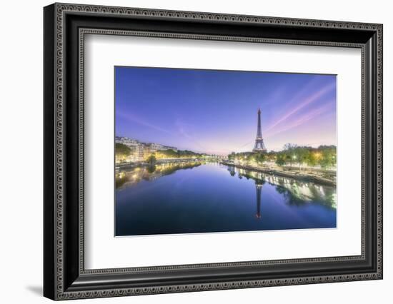 Paris sunrise on the Seine-Philippe Manguin-Framed Photographic Print