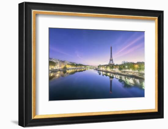 Paris sunrise on the Seine-Philippe Manguin-Framed Photographic Print