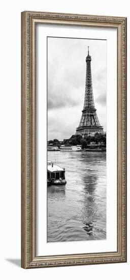 Paris sur Seine Collection - Barges along River Seine with Eiffel Tower I-Philippe Hugonnard-Framed Photographic Print