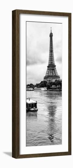 Paris sur Seine Collection - Barges along River Seine with Eiffel Tower I-Philippe Hugonnard-Framed Photographic Print