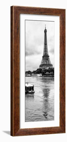 Paris sur Seine Collection - Barges along River Seine with Eiffel Tower I-Philippe Hugonnard-Framed Photographic Print