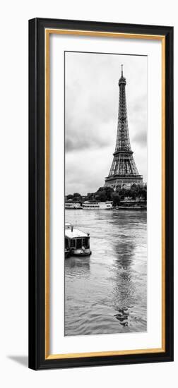 Paris sur Seine Collection - Barges along River Seine with Eiffel Tower I-Philippe Hugonnard-Framed Photographic Print