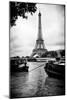 Paris sur Seine Collection - Barges along River Seine with Eiffel Tower XIII-Philippe Hugonnard-Mounted Photographic Print