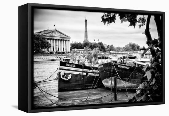 Paris sur Seine Collection - Seine Boats IV-Philippe Hugonnard-Framed Premier Image Canvas