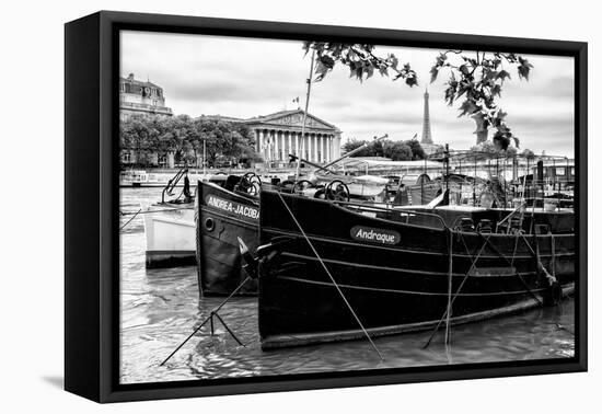 Paris sur Seine Collection - Seine Boats-Philippe Hugonnard-Framed Premier Image Canvas