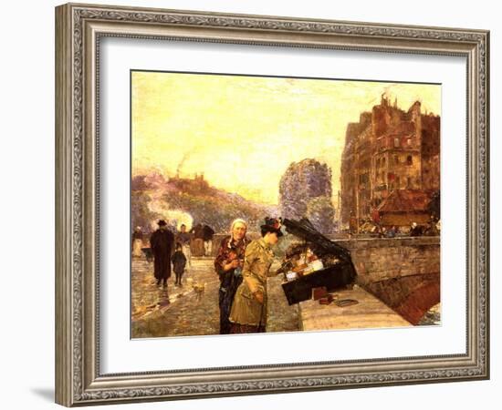 Paris, the Quai St Michel, C.1888-Childe Hassam-Framed Giclee Print