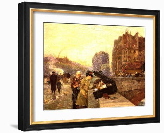 Paris, the Quai St Michel, C.1888-Childe Hassam-Framed Giclee Print