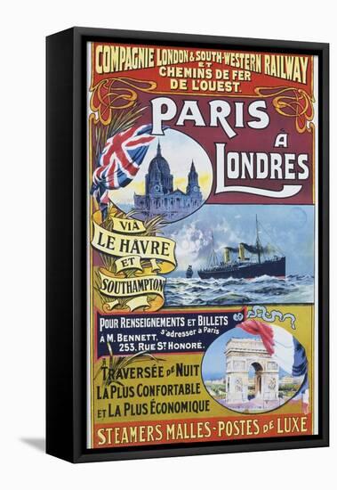 Paris to London; Paris a Londres-null-Framed Premier Image Canvas