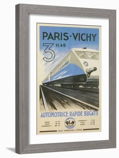 Paris to Vichy Train Poster-null-Framed Premium Giclee Print