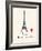 Paris Travel Poster With Eiffel Tower-Jan Weiss-Framed Art Print