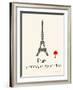 Paris Travel Poster With Eiffel Tower-Jan Weiss-Framed Art Print