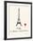 Paris Travel Poster With Eiffel Tower-Jan Weiss-Framed Art Print