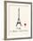 Paris Travel Poster With Eiffel Tower-Jan Weiss-Framed Art Print