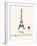 Paris Travel Poster With Eiffel Tower-Jan Weiss-Framed Art Print