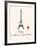 Paris Travel Poster With Eiffel Tower-Jan Weiss-Framed Art Print