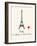 Paris Travel Poster With Eiffel Tower-Jan Weiss-Framed Premium Giclee Print