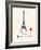 Paris Travel Poster With Eiffel Tower-Jan Weiss-Framed Premium Giclee Print