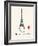 Paris Travel Poster With Eiffel Tower-Jan Weiss-Framed Premium Giclee Print