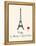 Paris Travel Poster With Eiffel Tower-Jan Weiss-Framed Stretched Canvas