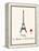 Paris Travel Poster With Eiffel Tower-Jan Weiss-Framed Stretched Canvas