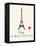 Paris Travel Poster With Eiffel Tower-Jan Weiss-Framed Stretched Canvas