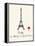 Paris Travel Poster With Eiffel Tower-Jan Weiss-Framed Stretched Canvas