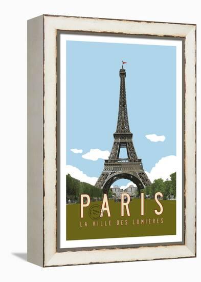 Paris Travel Poster-Michael Jon Watt-Framed Premier Image Canvas