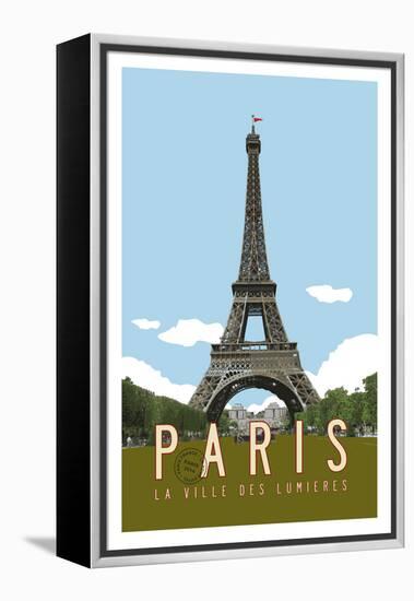 Paris Travel Poster-Michael Jon Watt-Framed Premier Image Canvas