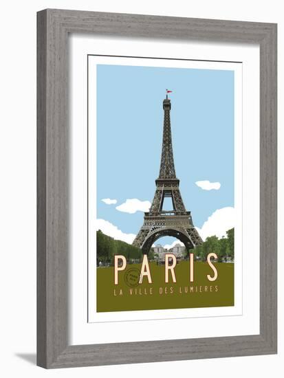 Paris Travel Poster-Michael Jon Watt-Framed Giclee Print