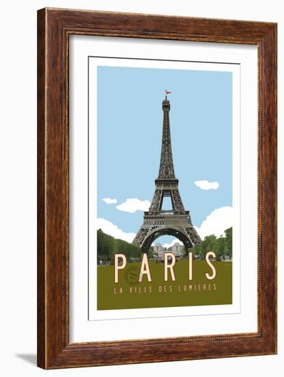 Paris Travel Poster-Michael Jon Watt-Framed Giclee Print