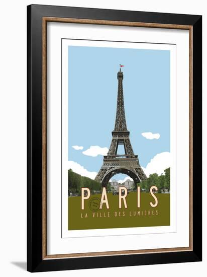 Paris Travel Poster-Michael Jon Watt-Framed Giclee Print