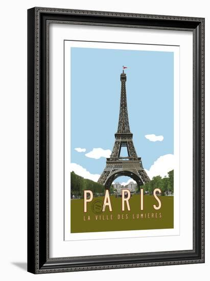 Paris Travel Poster-Michael Jon Watt-Framed Giclee Print