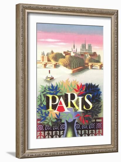 Paris Travel Poster-null-Framed Art Print