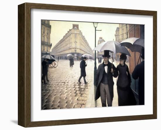 Paris, un jour de pluie-Gustave Caillebotte-Framed Giclee Print