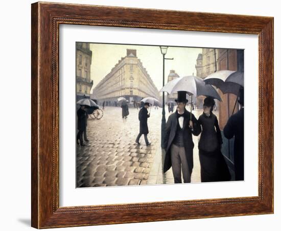 Paris, un jour de pluie-Gustave Caillebotte-Framed Giclee Print