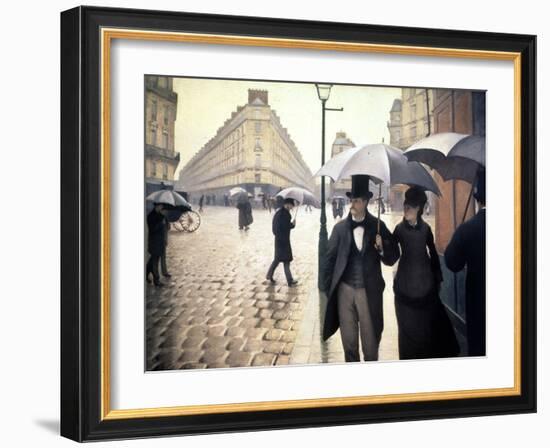 Paris, un jour de pluie-Gustave Caillebotte-Framed Giclee Print