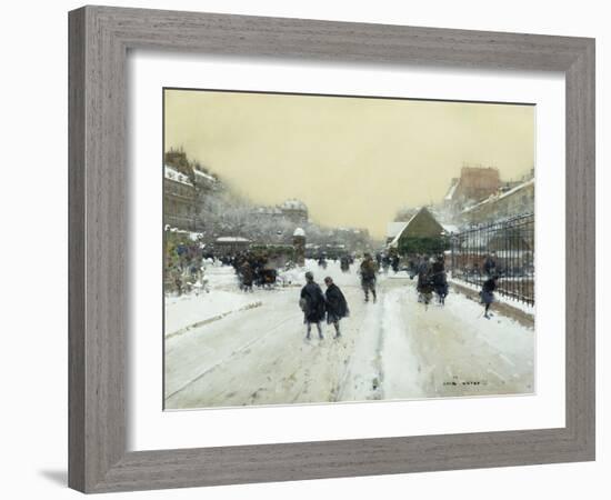 Paris under Snow-Luigi Loir-Framed Giclee Print