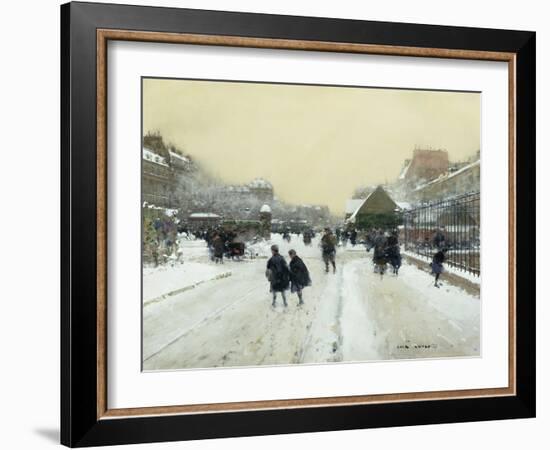 Paris under Snow-Luigi Loir-Framed Giclee Print