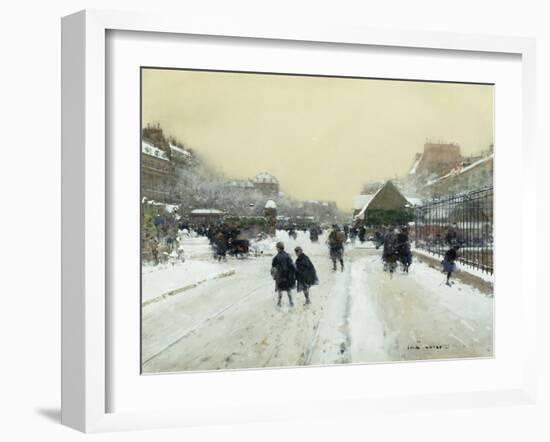 Paris under Snow-Luigi Loir-Framed Giclee Print