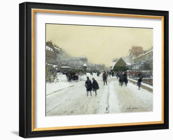 Paris under Snow-Luigi Loir-Framed Giclee Print