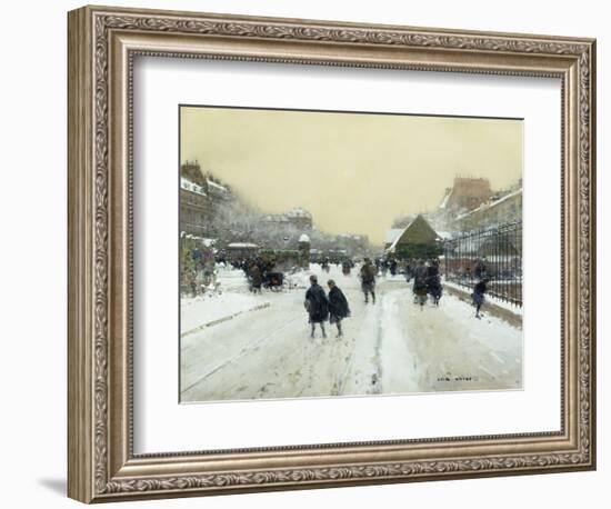 Paris under Snow-Luigi Loir-Framed Giclee Print