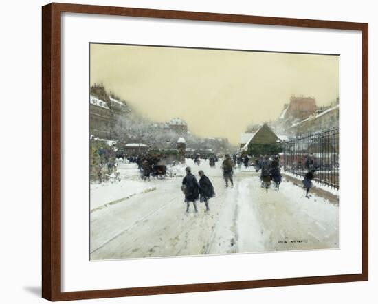 Paris under Snow-Luigi Loir-Framed Giclee Print