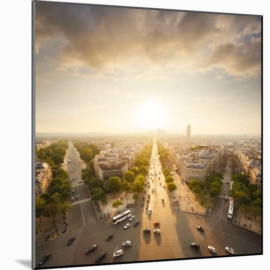 Paris View from Arc De Trimphe-beboy-Mounted Photographic Print