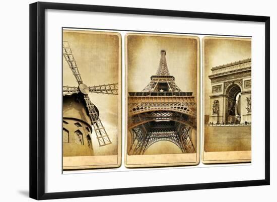 Paris - Vintage Cards Series-Maugli-l-Framed Art Print